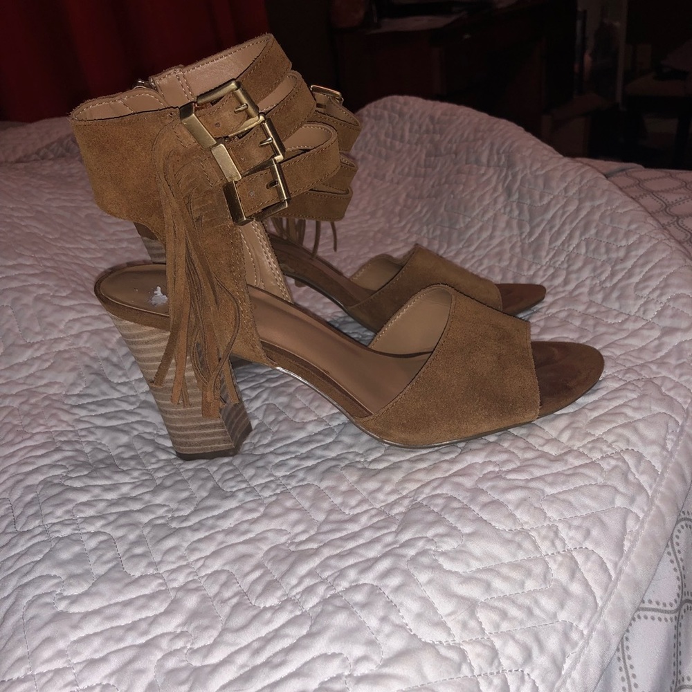 Franco Sarto fringed heels